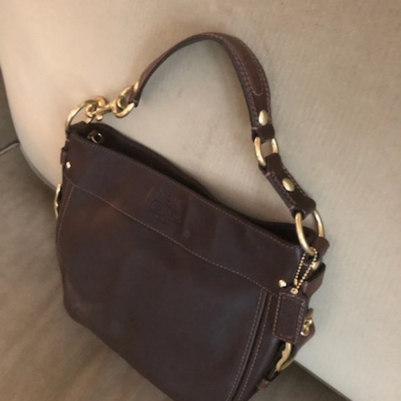Coach vintage hobo style in deep brown leather - Picture 4 of 9